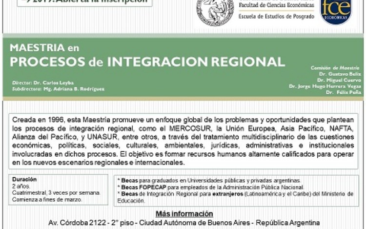 Maestría en Procesos de Integración Regional